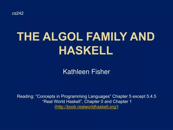 the algol family and haskell