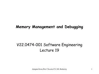 Memory Management and Debugging