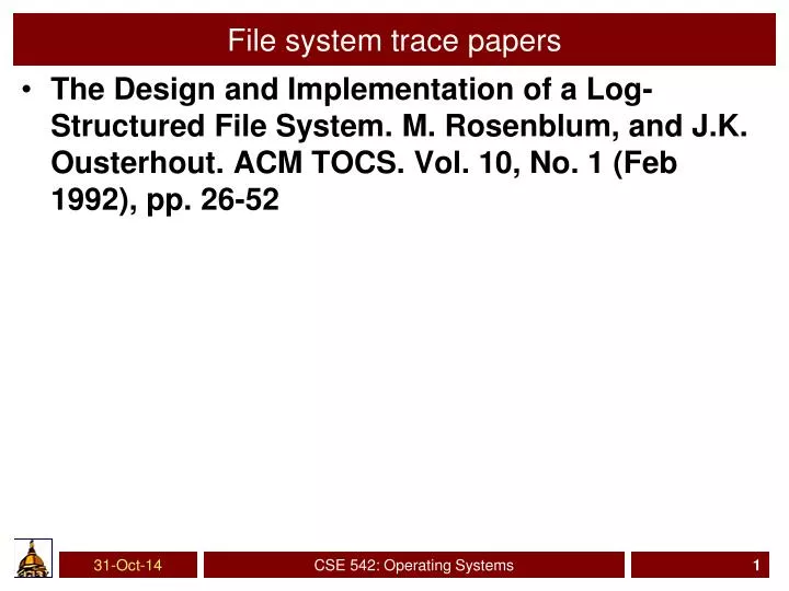 file system trace papers