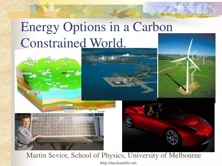 energy options in a carbon constrained world