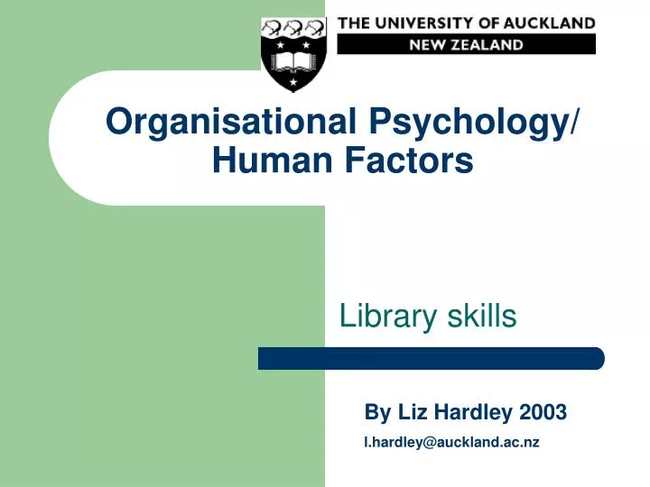 organisational psychology human factors