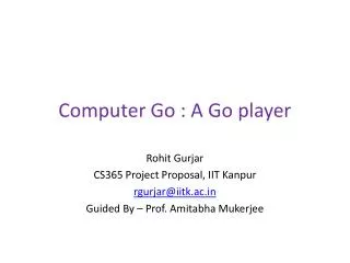 Computer Go : A Go player