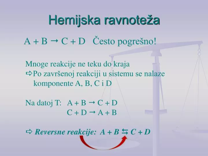 hemijska ravnote a