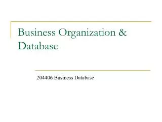 business organization database