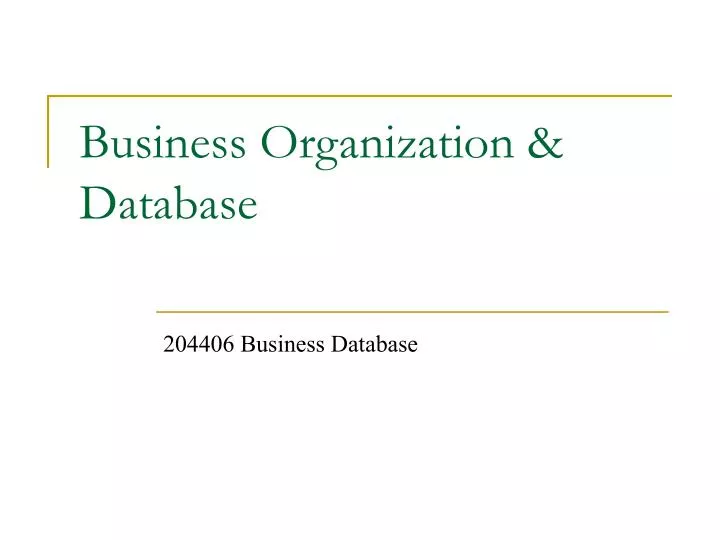 business organization database