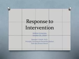 Response to Intervention