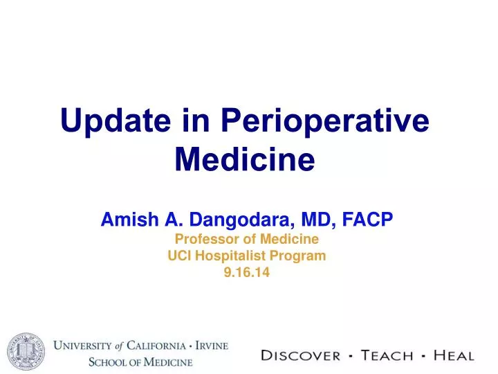update in perioperative medicine