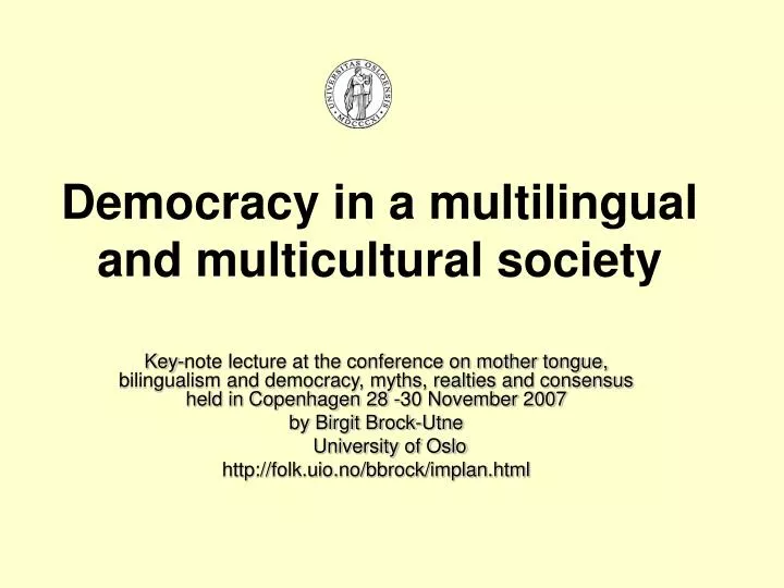 democracy in a multilingual and multicultural society