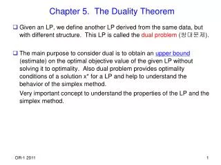 Chapter 5. The Duality Theorem