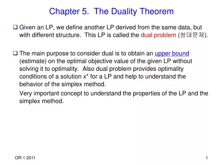 chapter 5 the duality theorem
