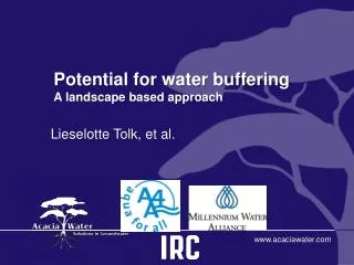 Potential for water buffering A landscape based approach