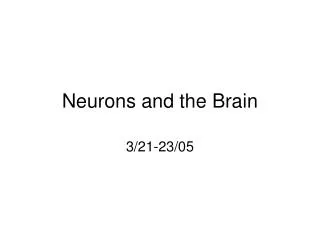 Neurons and the Brain