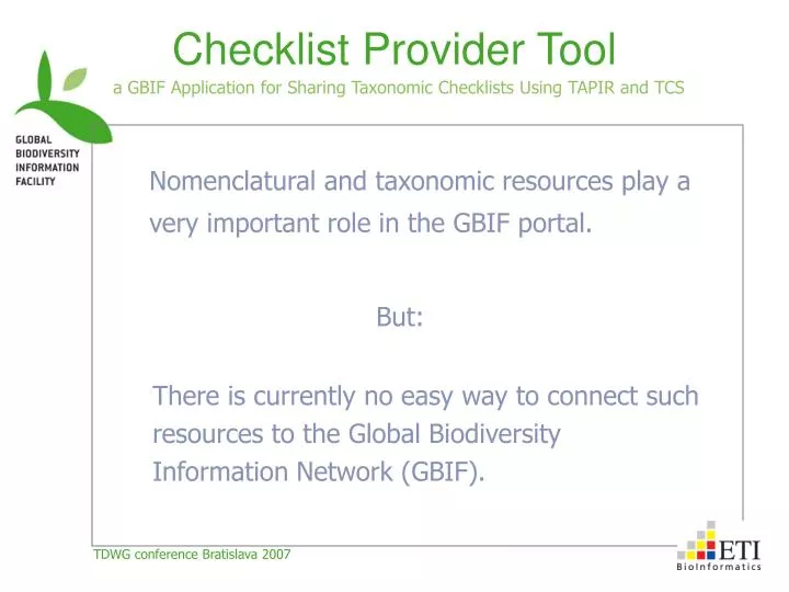 checklist provider tool