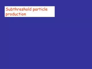 Subthreshold particle production