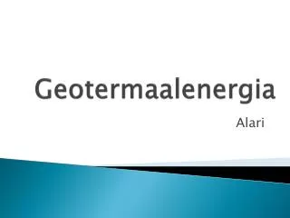 Geotermaalenergia