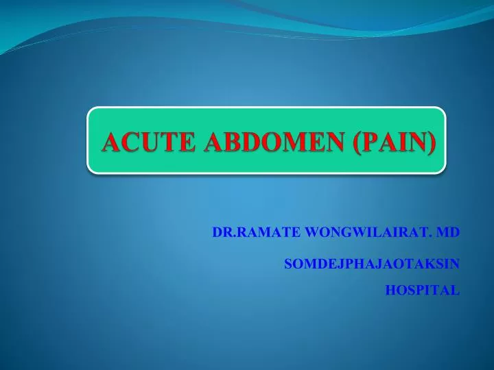 acute abdomen pain