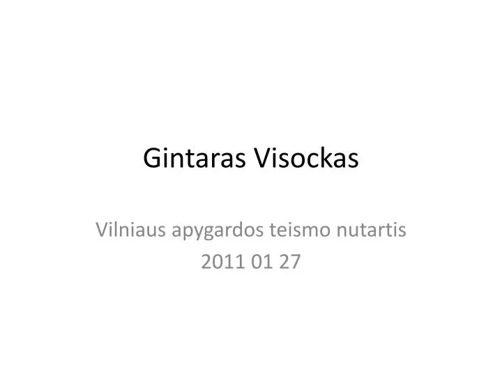 gintaras visockas