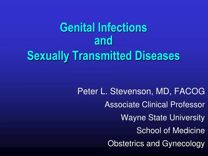 genital infections and sexually transmitted diseases