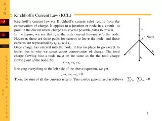 Kirchhoff's Current Law (KCL)