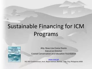 Sustainable Financing for ICM Programs