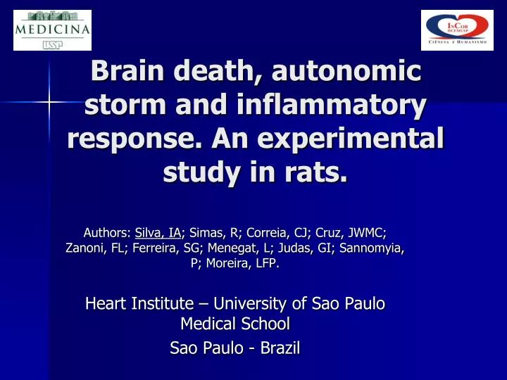 brain death autonomic storm and inflammatory response an experimental study in rats