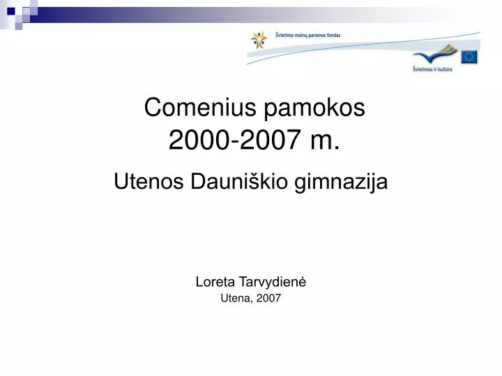 comenius pamokos 2000 2007 m