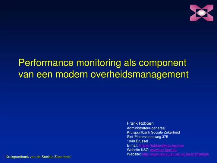 performance monitoring als component van een modern overheidsmanagement