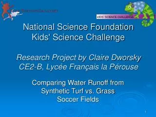 Comparing Water Runoff from Synthetic Turf vs. Grass Soccer Fields