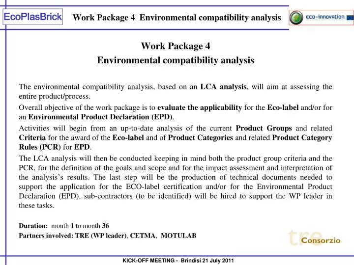 work package 4 environmental compatibility analysis