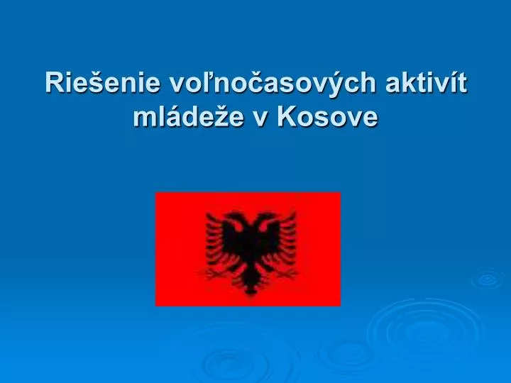 rie enie vo no asov ch aktiv t ml de e v kosove