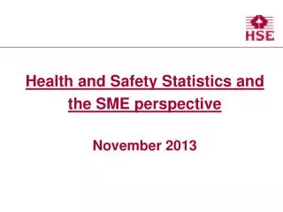 Health and Safety Statistics and the SME perspective November 2013
