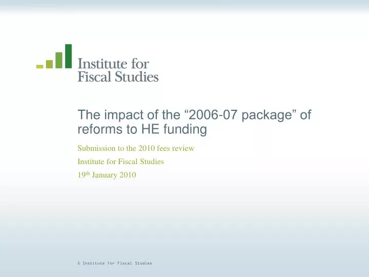 the impact of the 2006 07 package of reforms to he funding