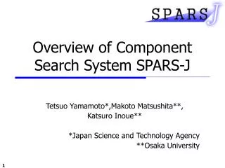 Overview of Component Search System SPARS-J