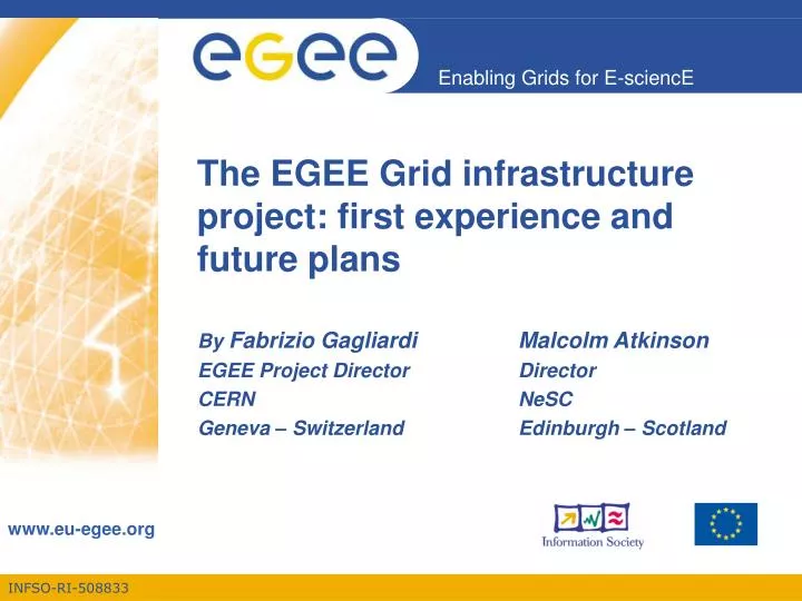 the egee grid infrastructure project first experience and future plans
