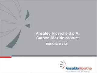 Ansaldo Ricerche S.p.A. Carbon Dioxide capture