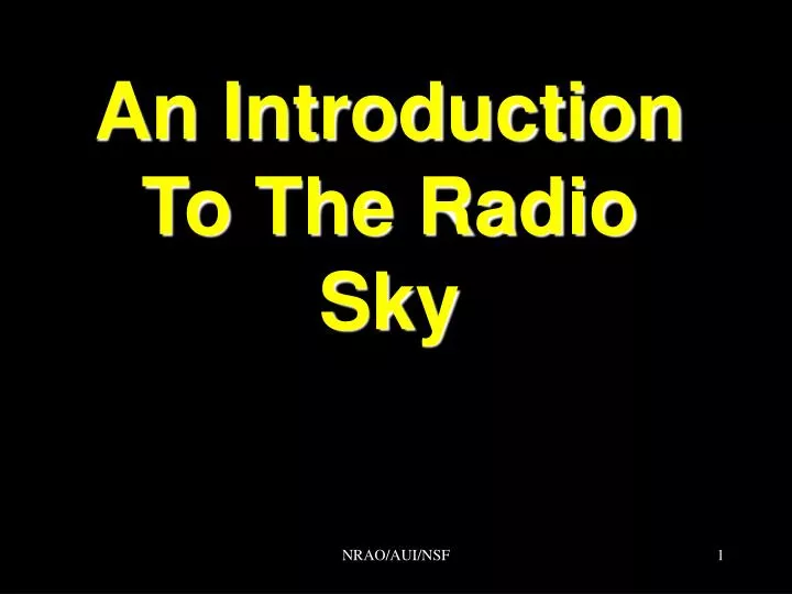 an introduction to the radio sky