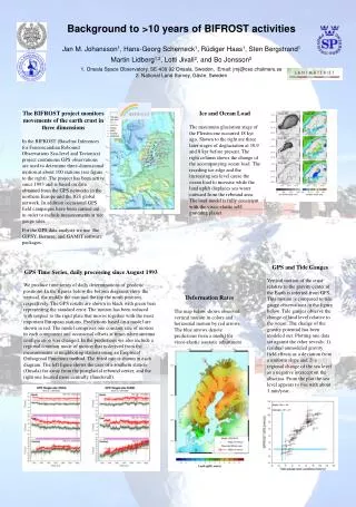 Background to &gt;10 years of BIFROST activities