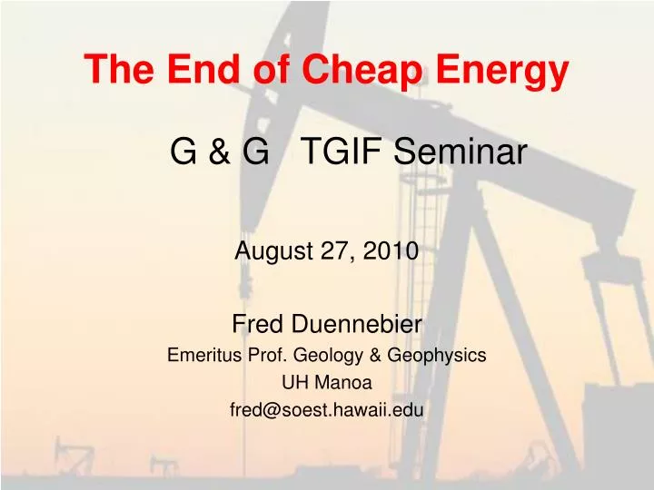 the end of cheap energy