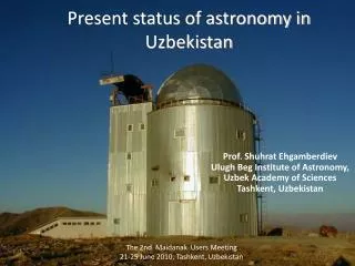 Present status of astronomy in Uzbekistan