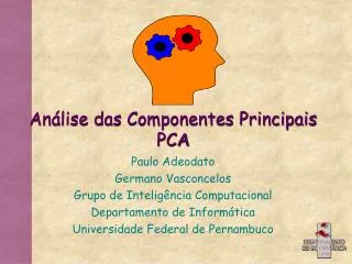 an lise das componentes principais pca