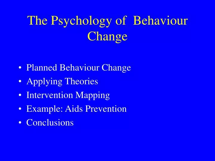 the psychology of behaviour change