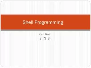 shell programming