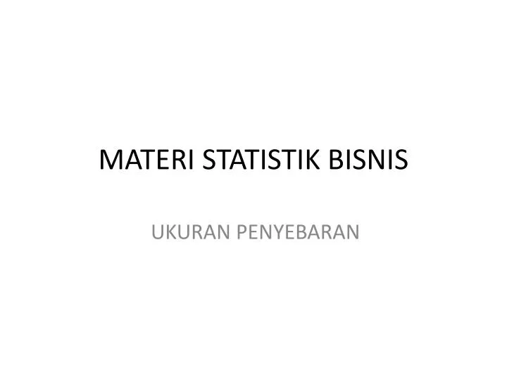 materi statistik bisnis