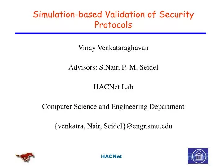 simulation based validation of security protocols