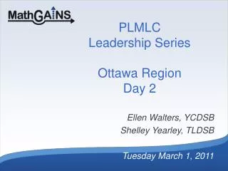 PLMLC Leadership Series Ottawa Region Day 2