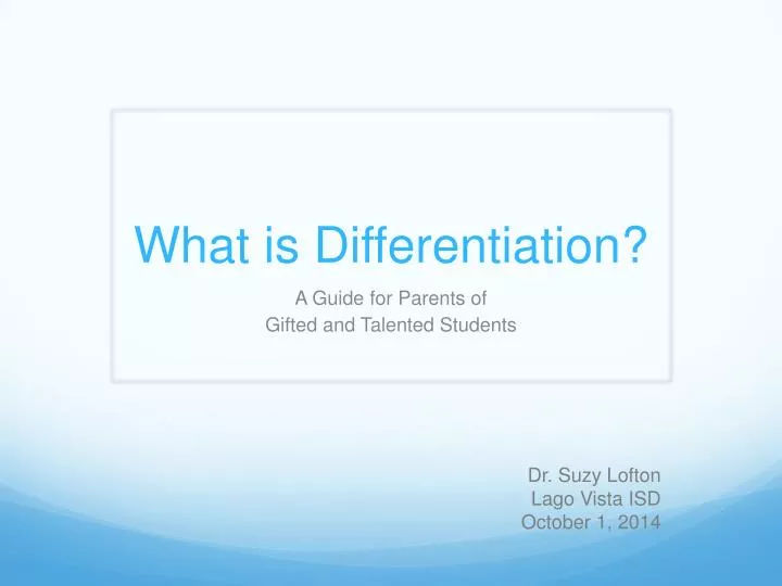 what is differentiation