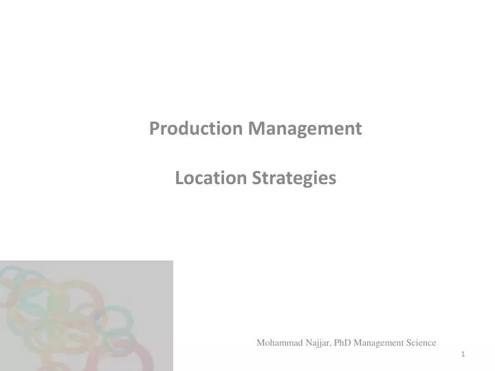 production management location strategies