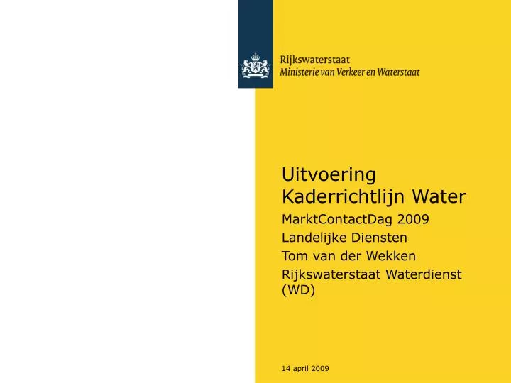 uitvoering kaderrichtlijn water