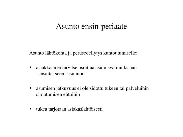 asunto ensin periaate