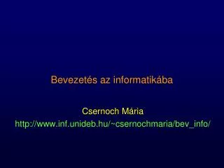 bevezet s az informatik ba